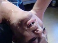 Girlfriend rams hard cock down her throat